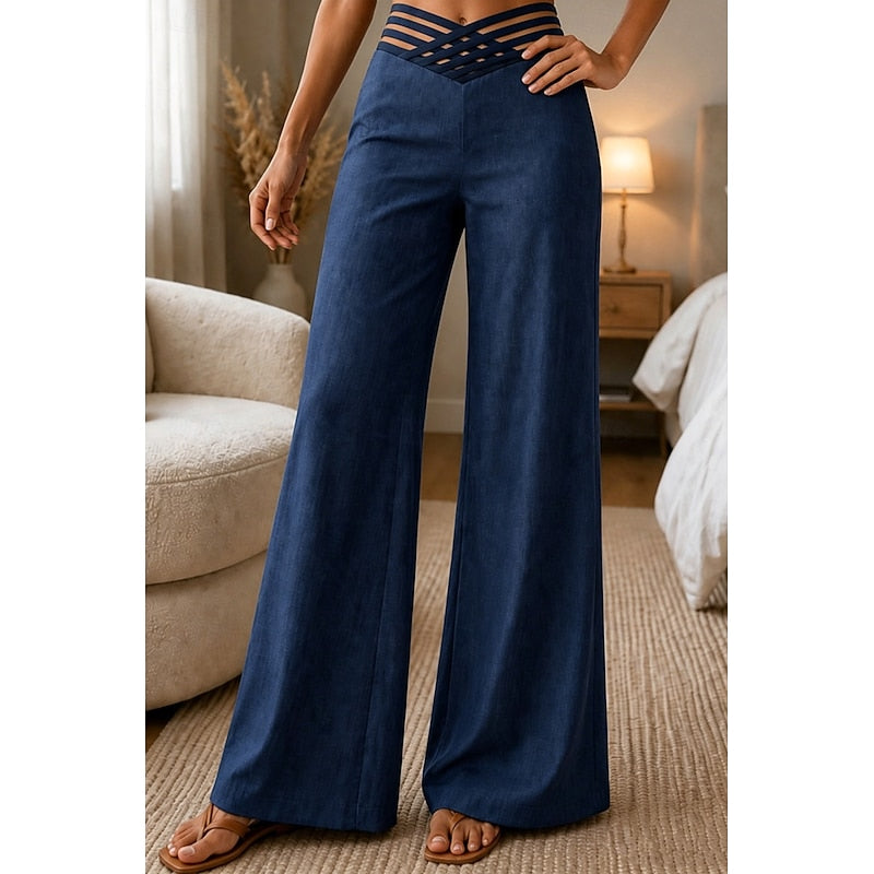 High-Waist Wide-Leg Trousers