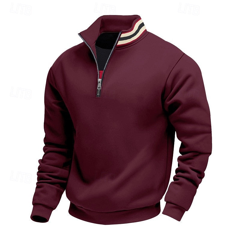 Quarter-Zip Stand-Collar Pullover