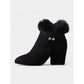 Fur-Trimmed Block Heel Ankle Boots