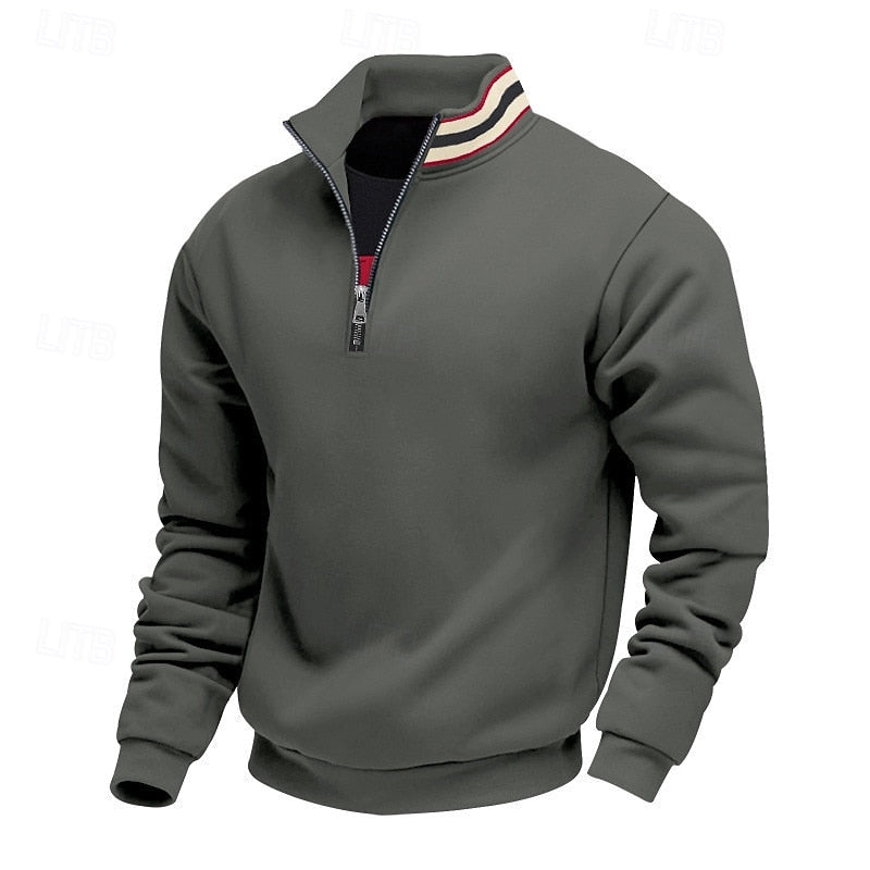 Quarter-Zip Stand-Collar Pullover