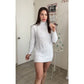 Cable-Textured Turtleneck Sweater Dress