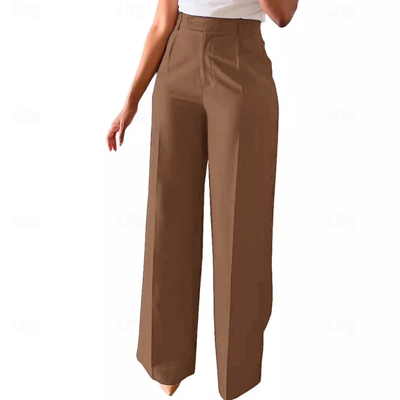 Tailored High-Waist Straight Leg Pants