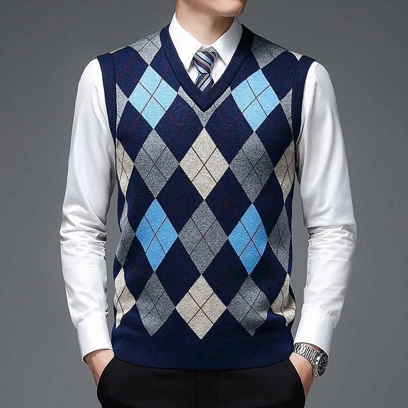 Argyle V-Neck Sweater Vest