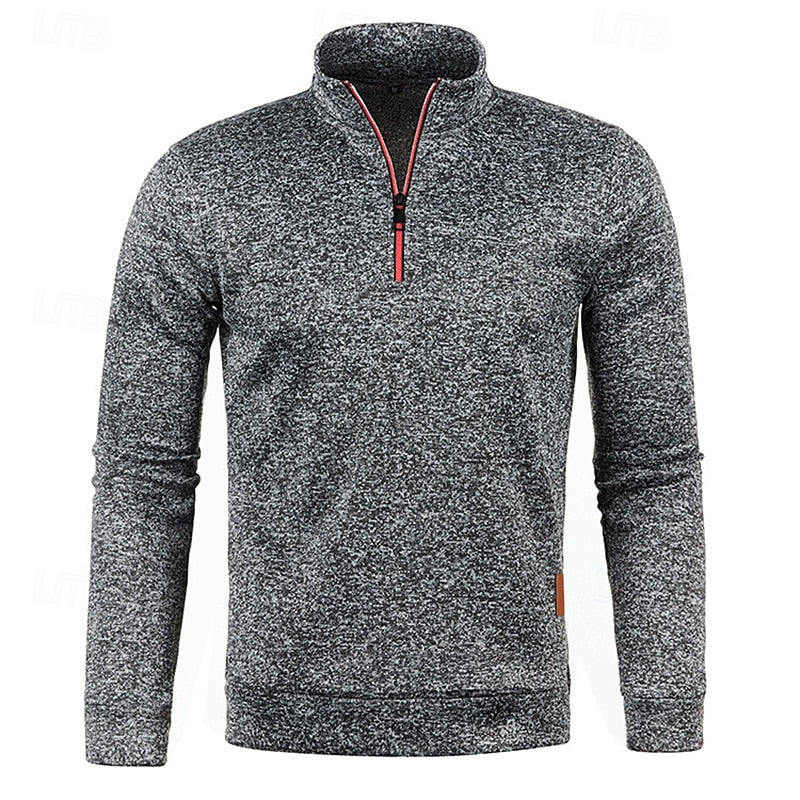 Quarter-Zip Textured Pullover Sweater
