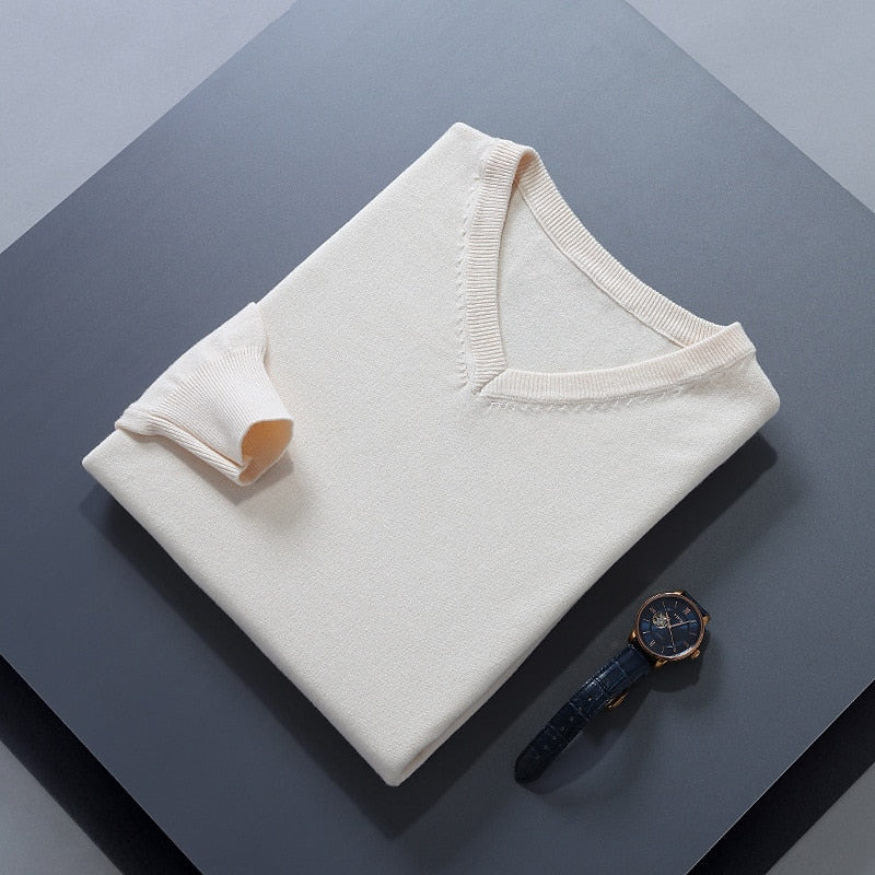 Refined V-Neck Knit Sweater