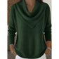 Cowl-Neck Knit Sweater
