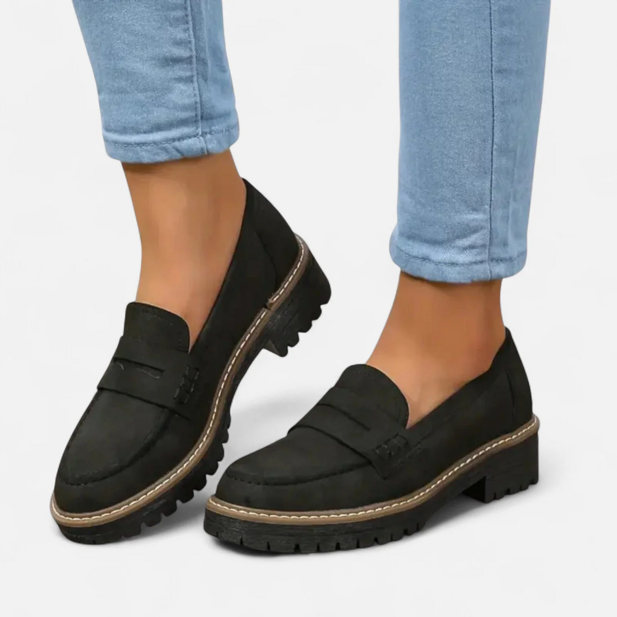 Heeled Loafers with Cushioned Support