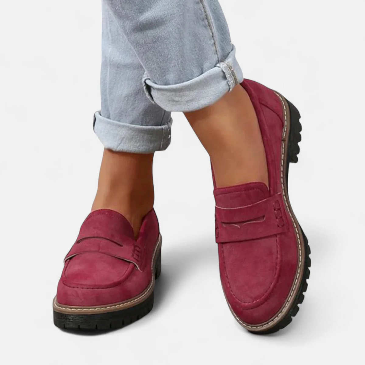 Heeled Loafers with Cushioned Support