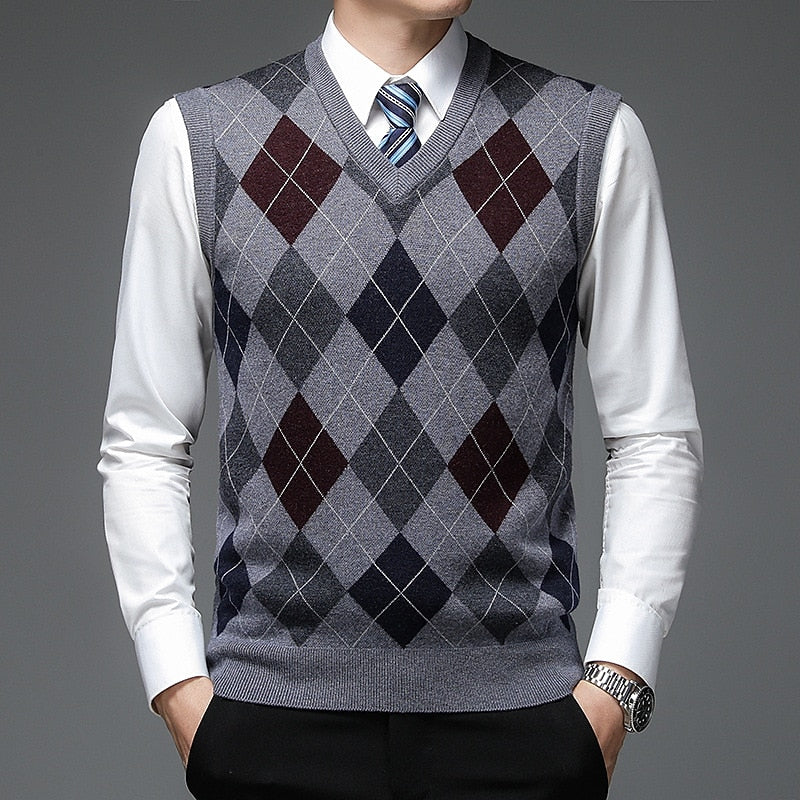 Argyle V-Neck Sweater Vest