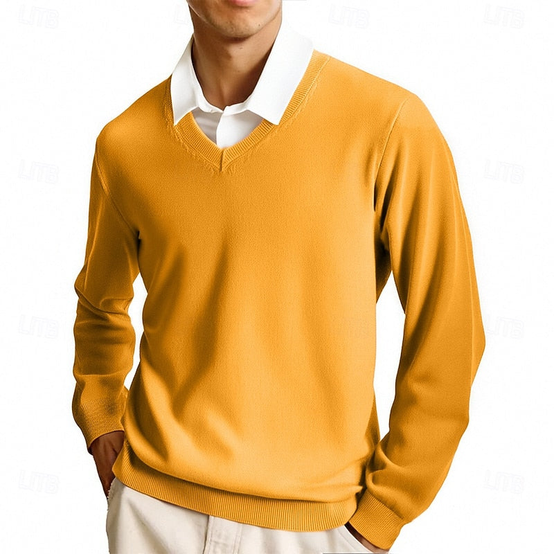 Classic V-Neck Knit Sweater