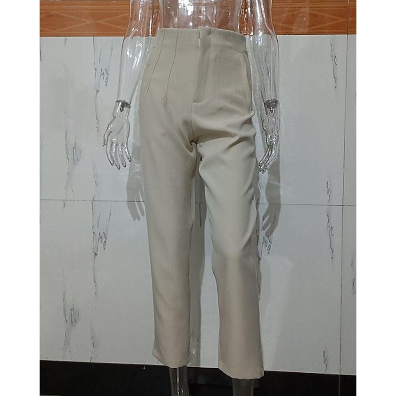 High-Waisted Tailored Trousers