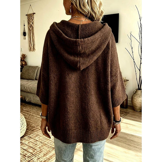 Hooded Open-Front Cardigan