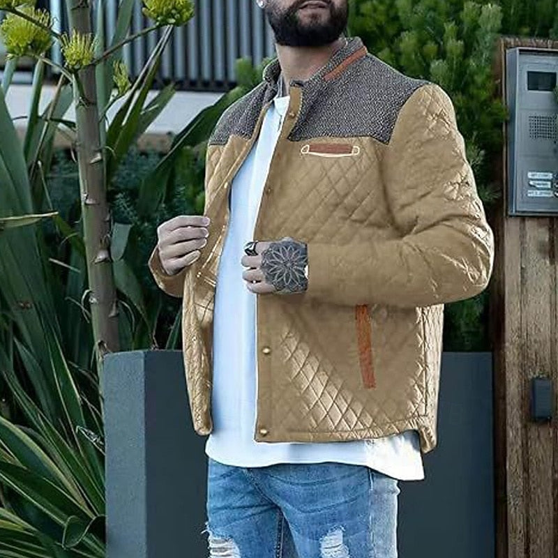Quilted Stand-Collar Jacket