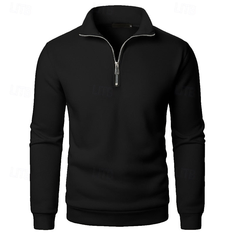Quarter-Zip Stand-Collar Pullover