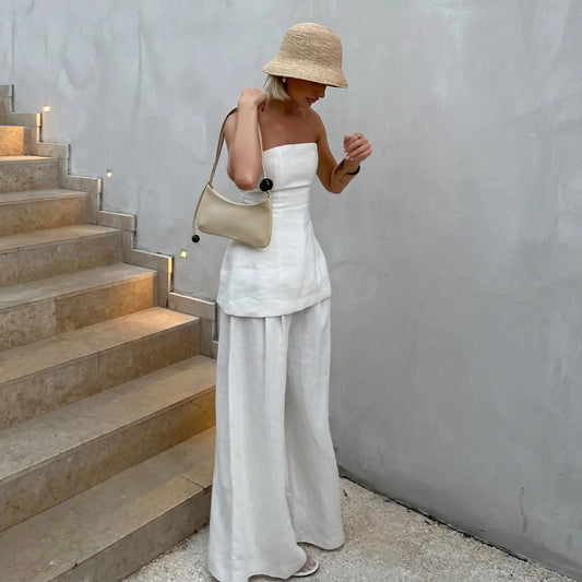 Zyra - Linen Set Elegant Off-White