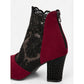 Lace-Accent Block Heel Ankle Boots