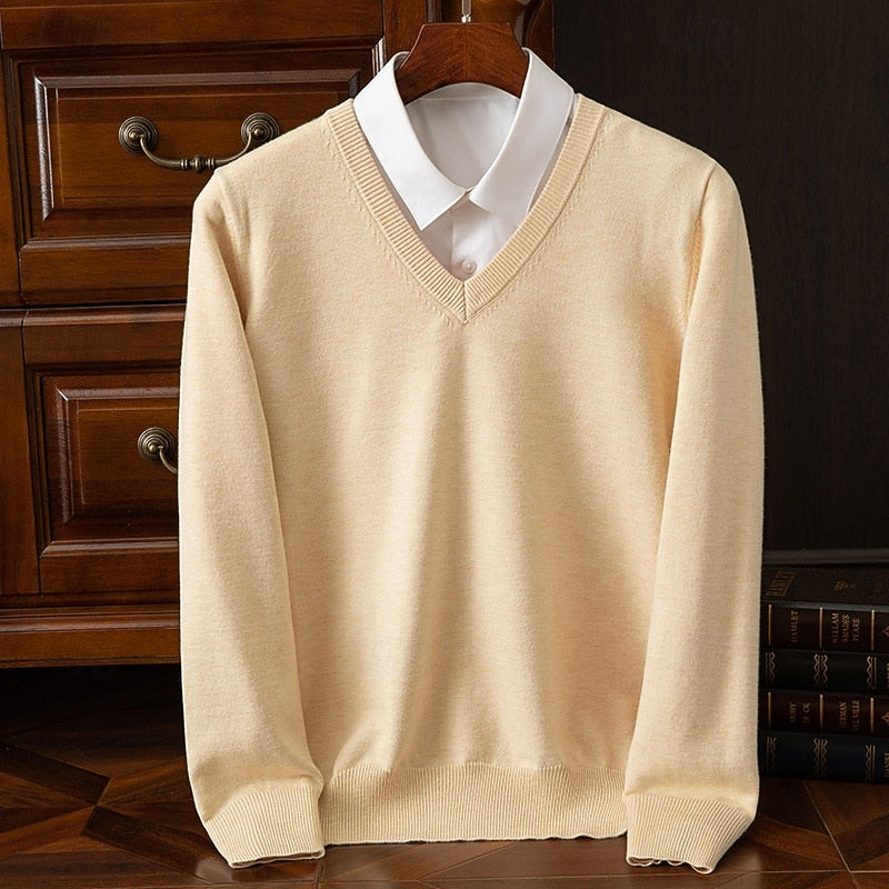 Classic V-Neck Knit Sweater