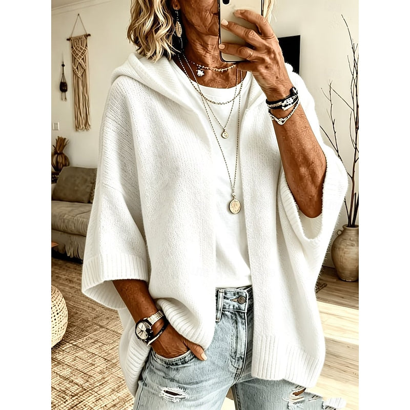 Hooded Open-Front Cardigan