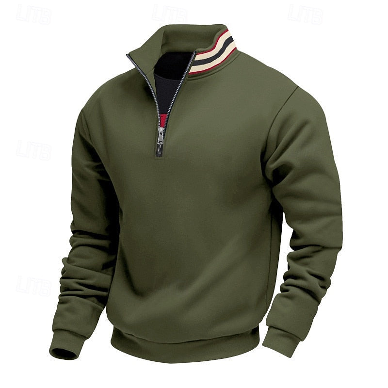 Quarter-Zip Stand-Collar Pullover