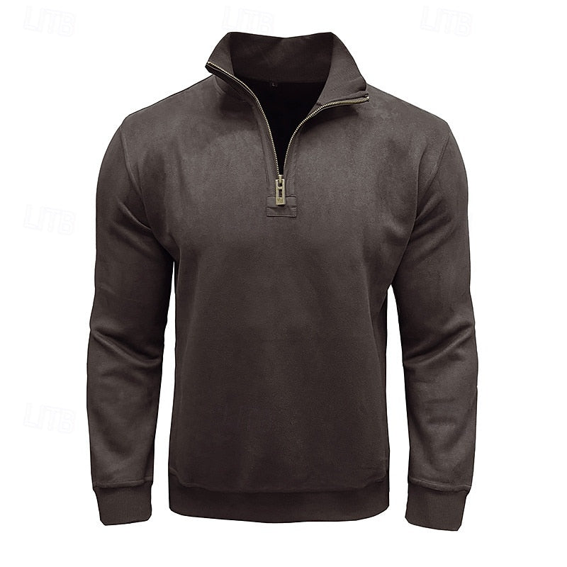 Quarter-Zip Stand-Collar Sweatshirt