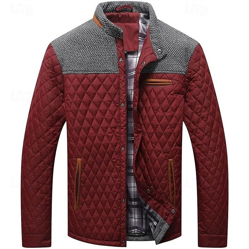 Quilted Stand-Collar Jacket