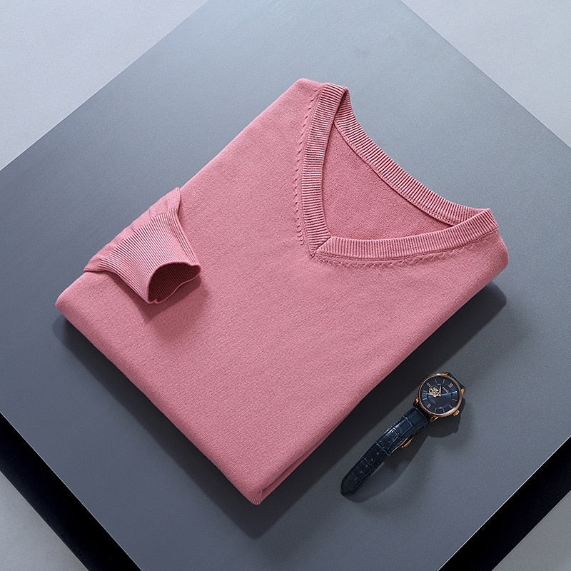 Refined V-Neck Knit Sweater