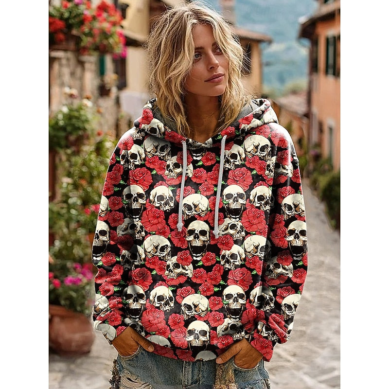 Skull Graphic Halloween Hoodie