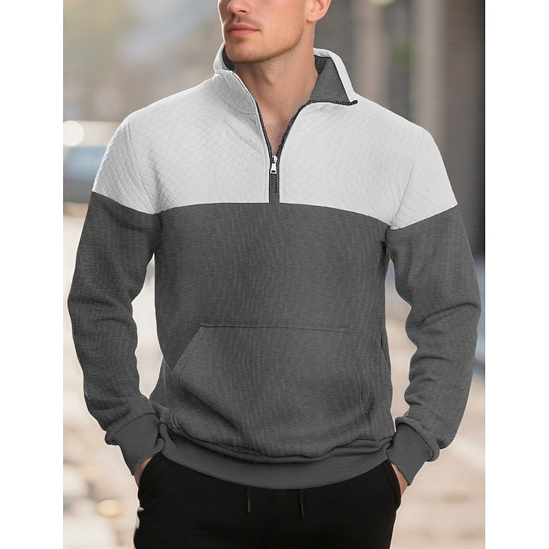 Textured Quarter-Zip Sweatshirt