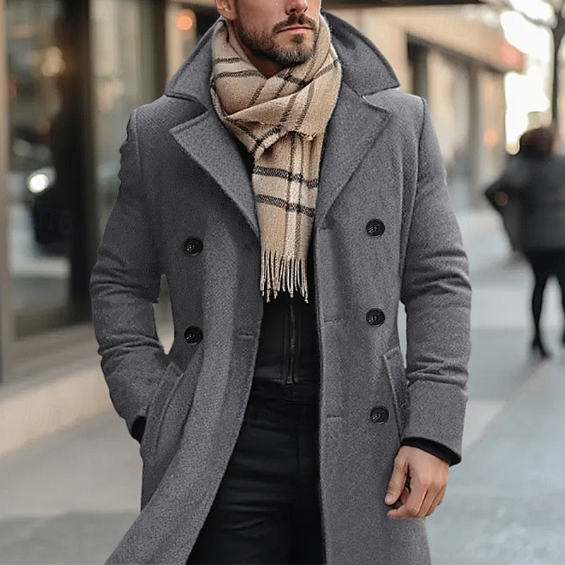 Tailored Double-Breasted Overcoat