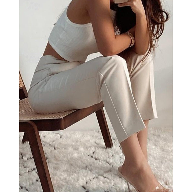 High-Waisted Tailored Trousers
