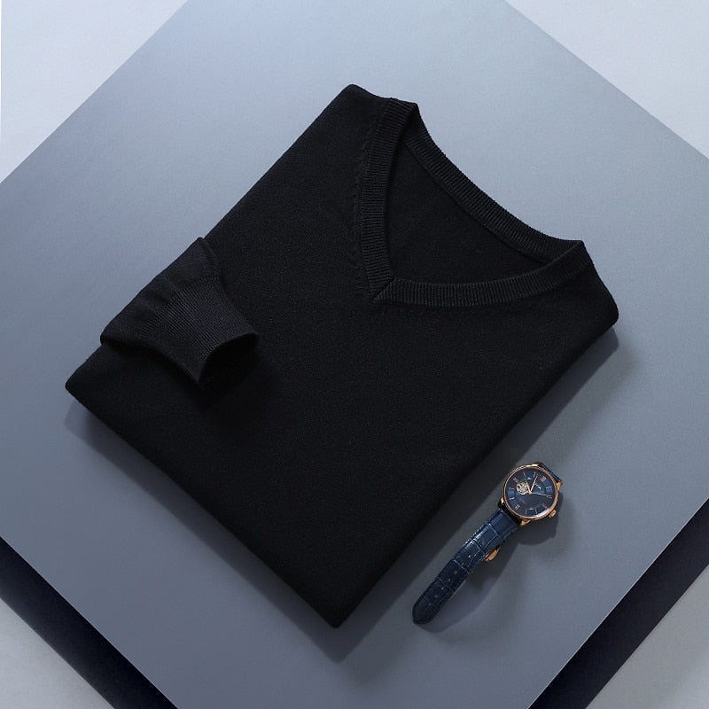 Refined V-Neck Knit Sweater