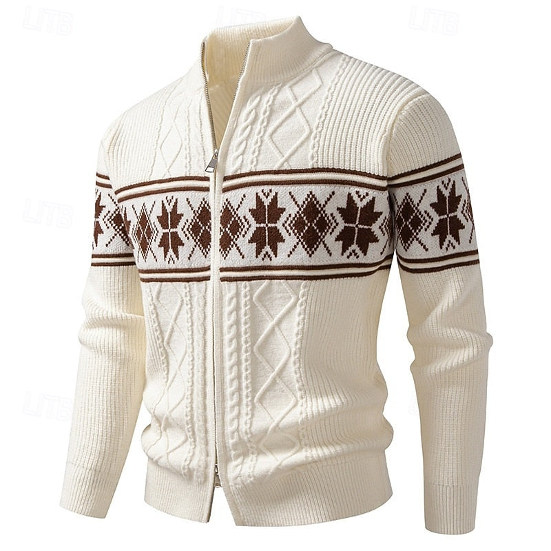 Fair Isle Zip-Up Cardigan