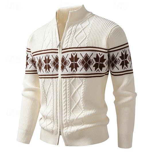 Fair Isle Zip-Up Cardigan