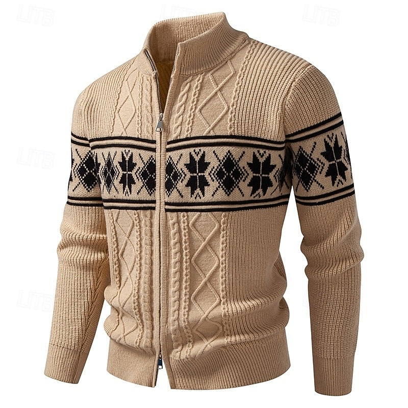 Fair Isle Zip-Up Cardigan
