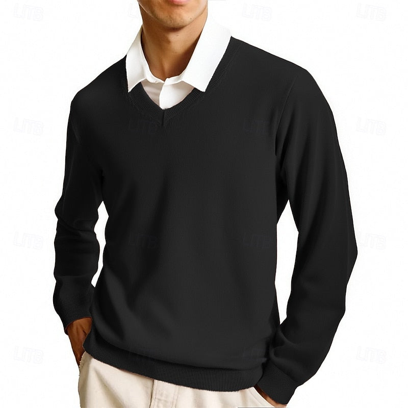 Classic V-Neck Knit Sweater