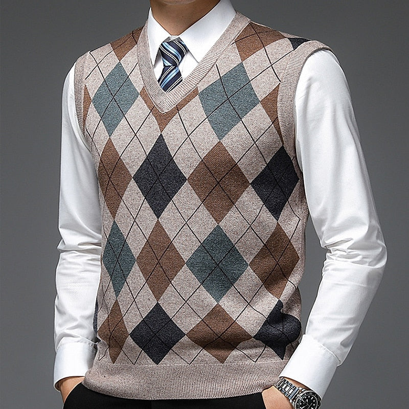 Argyle V-Neck Sweater Vest