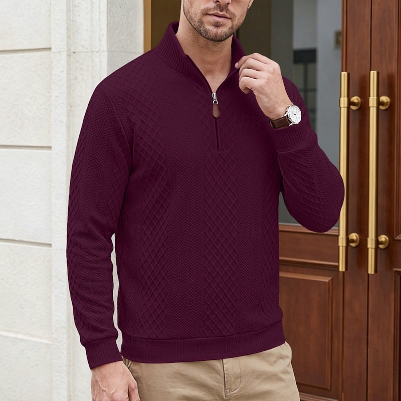 Textured Quarter-Zip Pullover