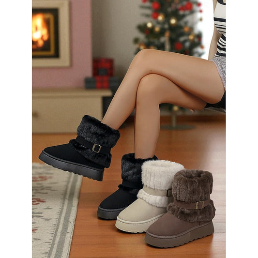 Fur-Trimmed Snow Boots