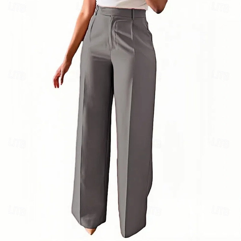 Tailored High-Waist Straight Leg Pants
