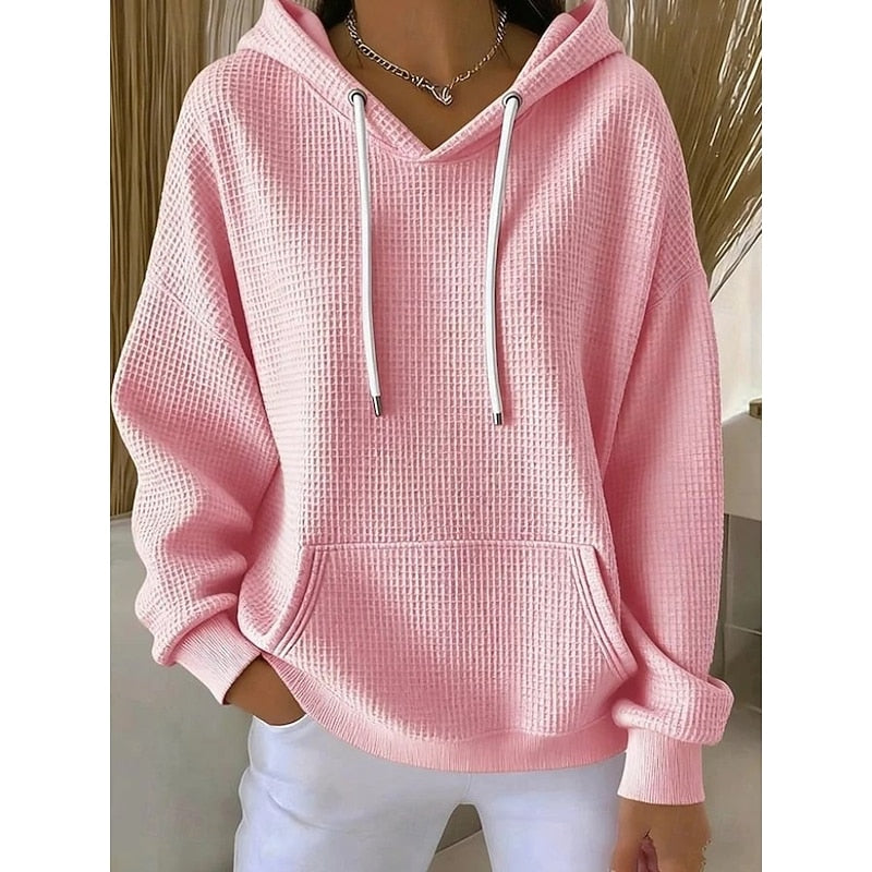 Textured Drawstring Hoodie