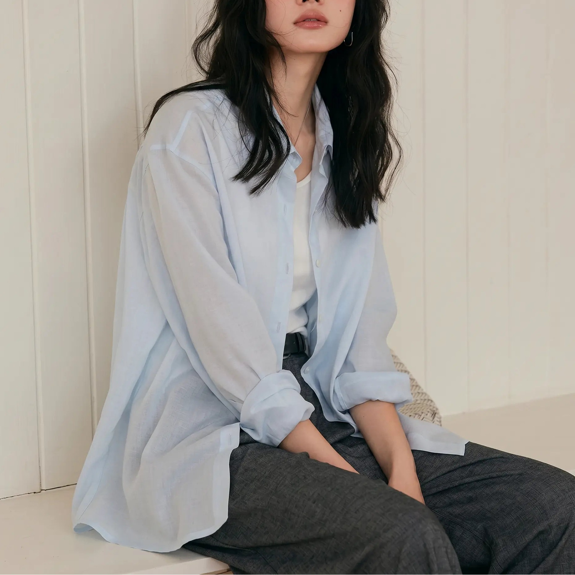 Kynzor - Lightweight Tencel Button-Down Blouse