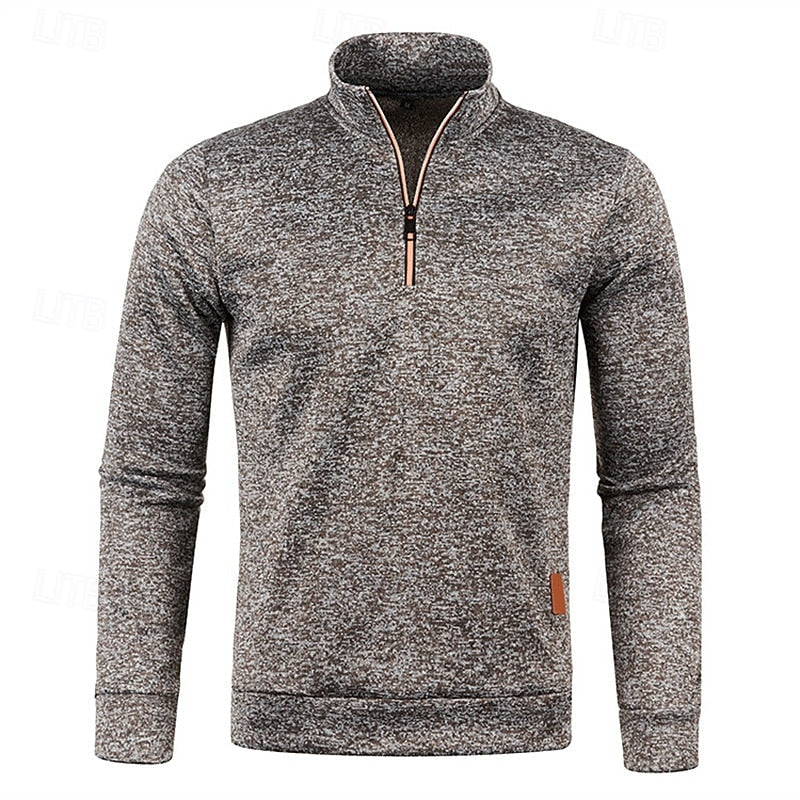 Quarter-Zip Textured Pullover Sweater