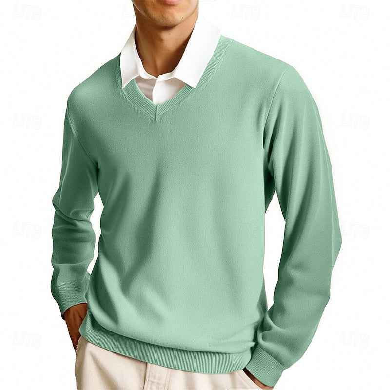 Classic V-Neck Knit Sweater
