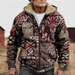 Patterned Zip Hooded Jacket