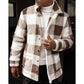 Checked Standing-Collar Jacket