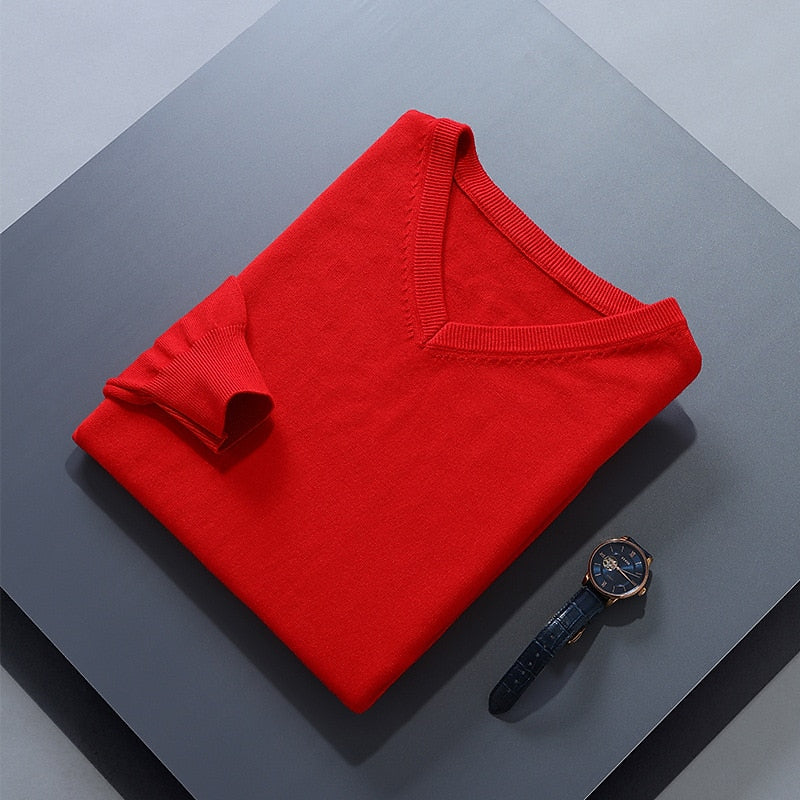 Refined V-Neck Knit Sweater