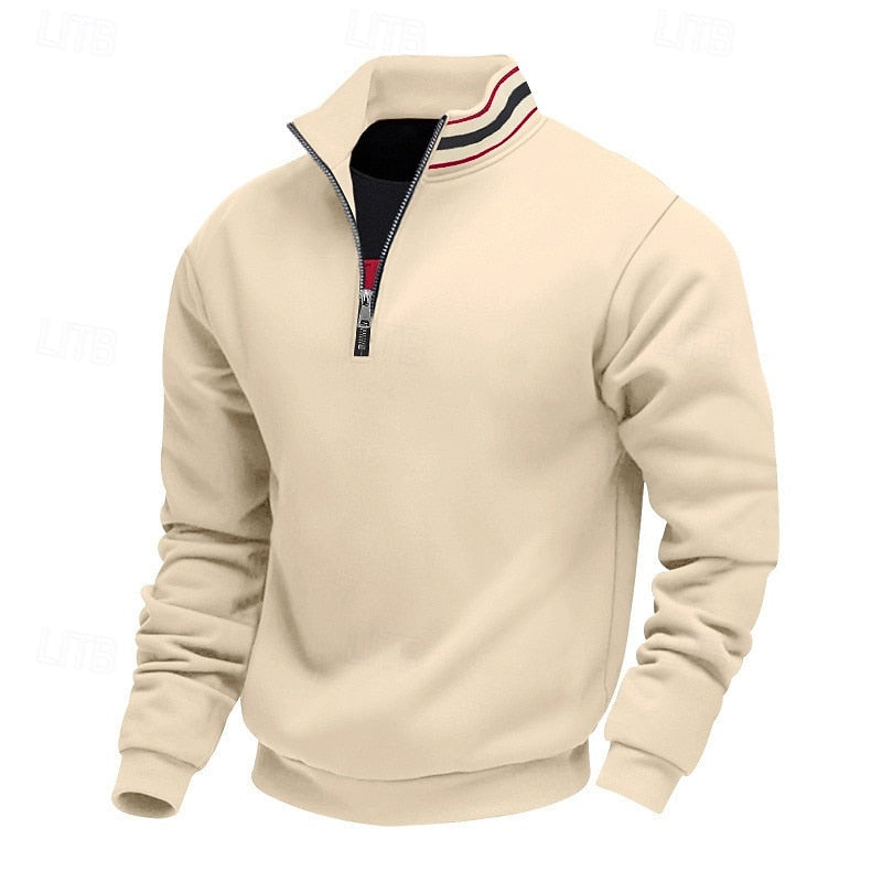 Quarter-Zip Stand-Collar Pullover