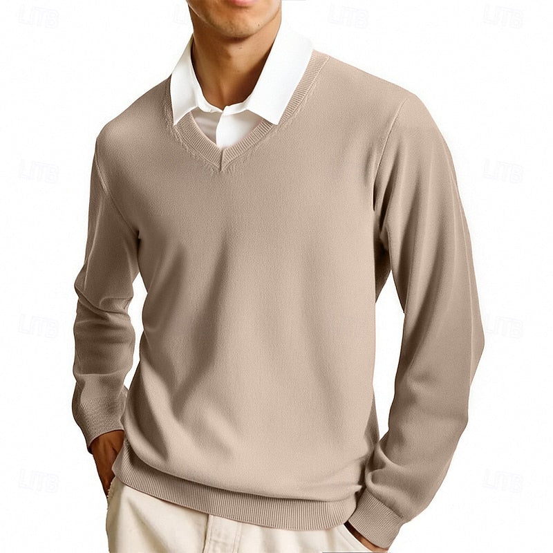Classic V-Neck Knit Sweater