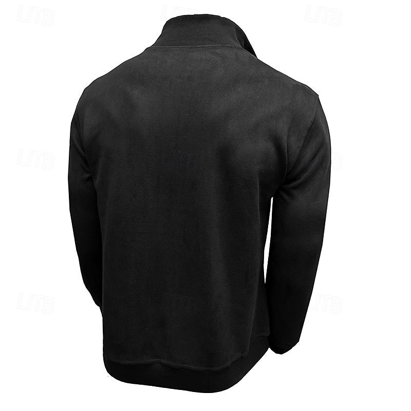 Quarter-Zip Stand-Collar Sweatshirt