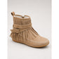 Fringe Moccasin Ankle Boots